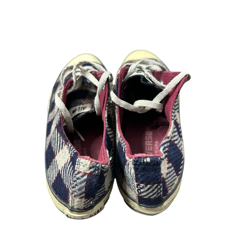 Vintage Converse All Star Plaid Low Top Sneakers Shoes Men's 5 womens 7 - Picture 4 of 6